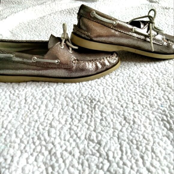 Sperry's Topsiders Sz9.5 Bronze Shakeskin - Picture 5 of 9